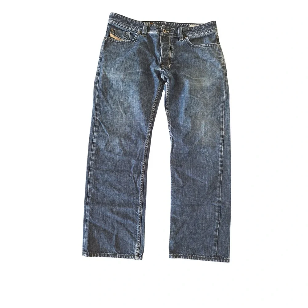 Diesel Larkee 0088Z Regular Straight Leg Jeans Mens 36x30 Blue Made in Italy